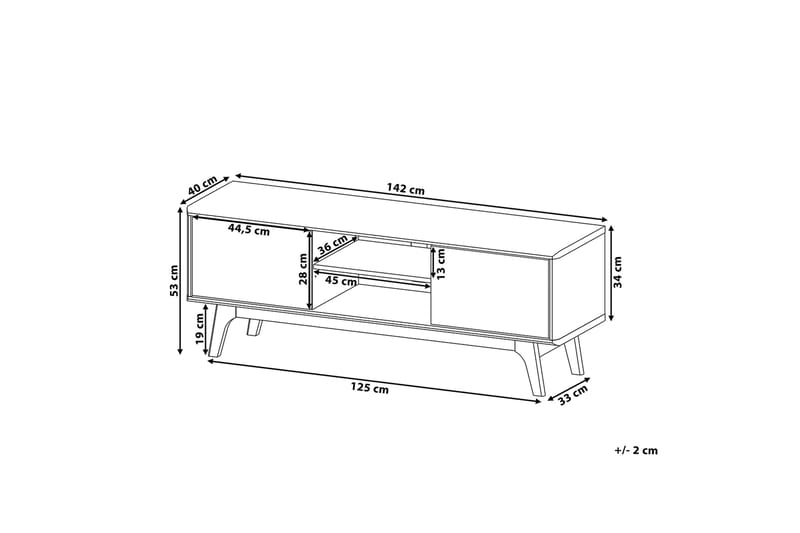 TV-benk Rochester 40 x 142 cm - Tre | Natur - TV benk & mediabenk