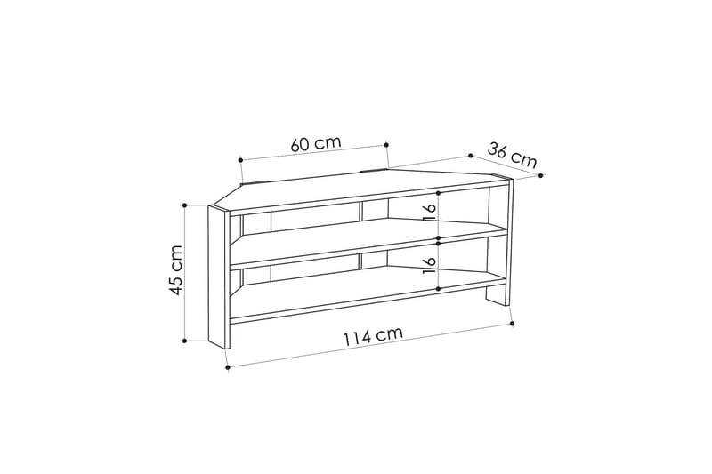 TV-benk Rodger 114 cm - Lysebrun - TV benk & mediabenk