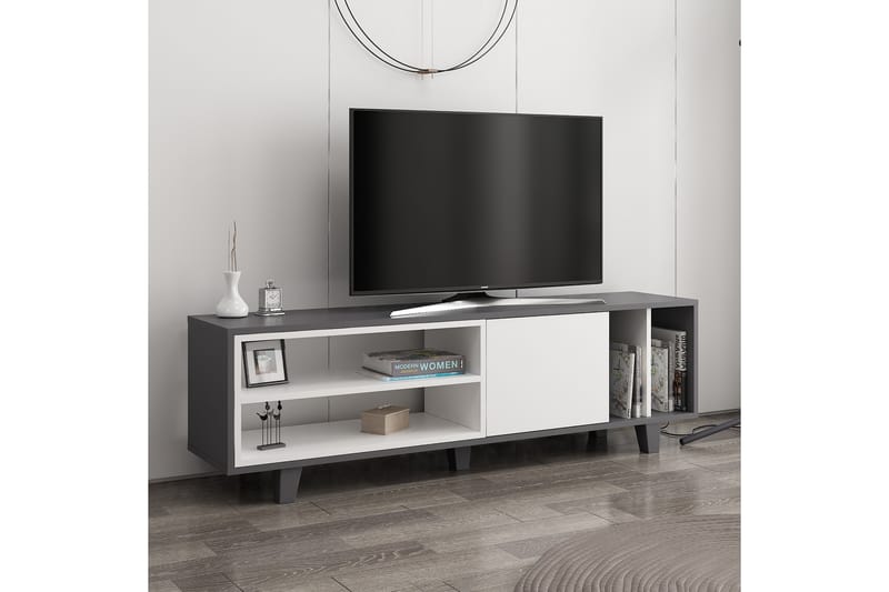 TV-benk Rosmar 160 cm - Hvit/Antrasitt - TV benk & mediabenk