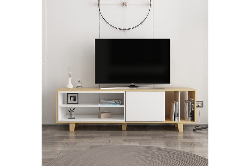 TV-benk Rosmar 160 cm - Natur/Hvit - TV benk & mediabenk