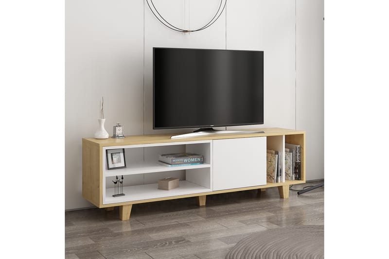 TV-benk Rosmar 160 cm - Natur/Hvit - TV benk & mediabenk