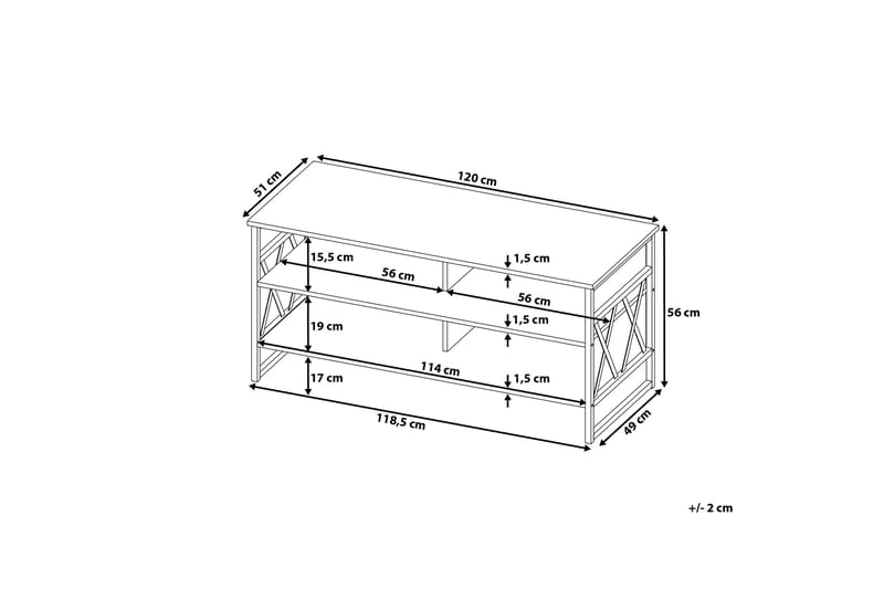 TV-benk Shavina 120 cm - Mørkebrun - TV benk & mediabenk