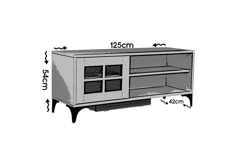 TV-benk Skoglund 125 cm - TV benk & mediabenk