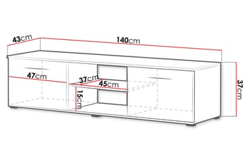 TV-benk Soho 140x43x37 cm - Svart - Møbler - TV- & Mediamøbler - TV benk & mediabenk