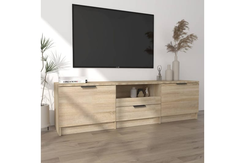 TV-benk sonoma eik 140x35x40 cm konstruert tre - Brun - TV benk & mediabenk