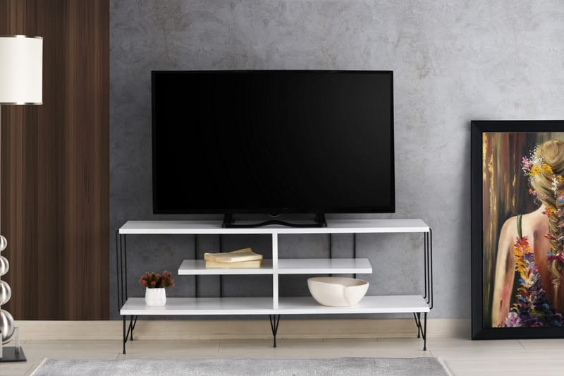 TV-benk Steinhagen 120 cm - Hvit - TV benk & mediabenk