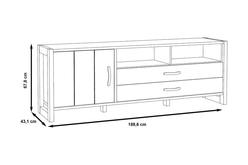 Tv-benk Strelcha 190 cm - Brun/Grå - TV benk & mediabenk