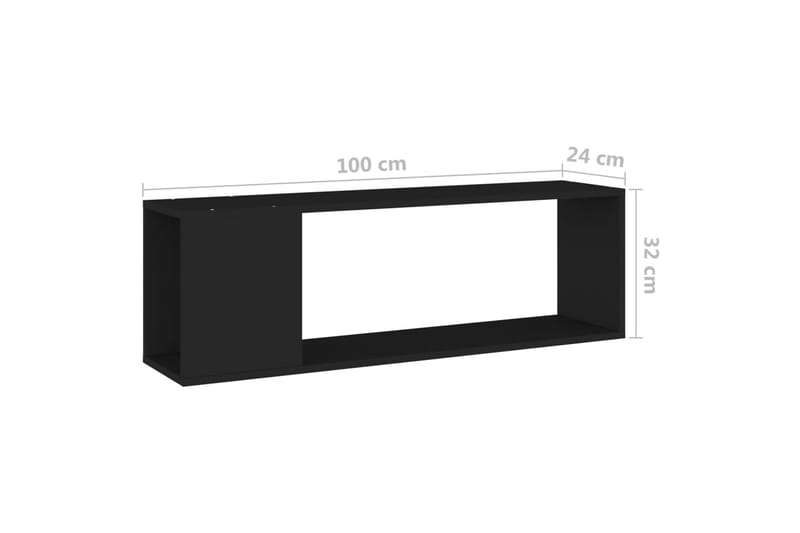 TV-benk svart 100x24x32 cm sponplate - Svart - TV benk & mediabenk