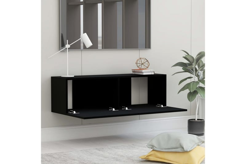 TV-benk svart 100x30x30 cm sponplate - TV benk & mediabenk