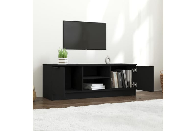 TV-benk svart 102x35x36,5 cm konstruert tre - Svart - TV benk & mediabenk
