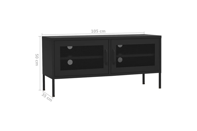 TV-benk svart 105x35x50 cm stål - Svart - TV benk & mediabenk