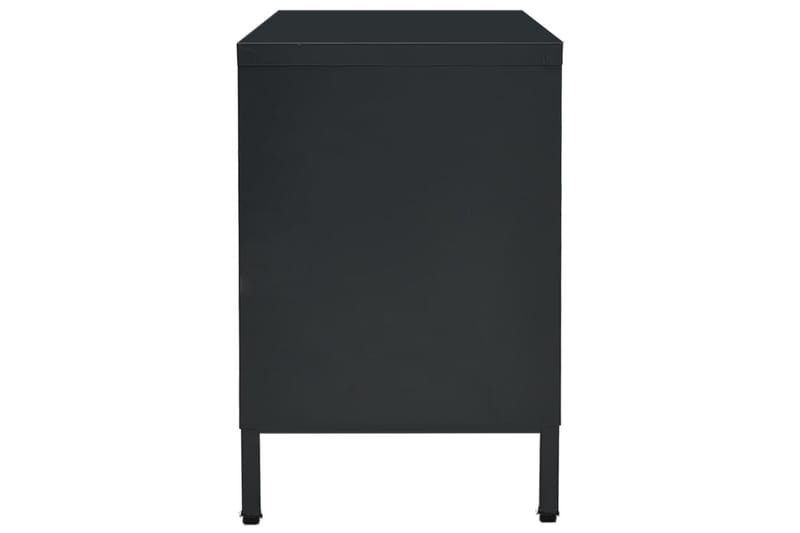 TV-benk svart 105x35x52 cm stål og glass - Svart - TV benk & mediabenk