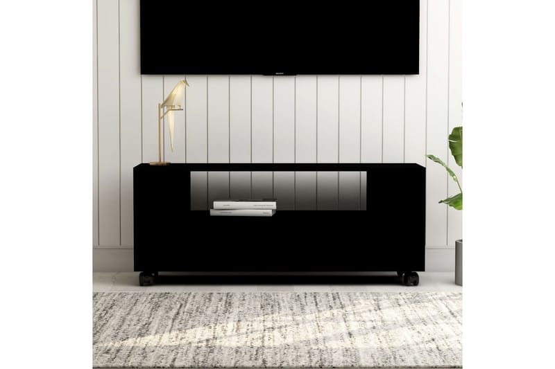TV-benk svart 120x35x43 cm sponplate - Svart - TV benk & mediabenk