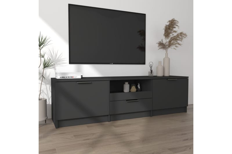 TV-benk svart 140x35x40 cm konstruert tre - Svart - TV benk & mediabenk