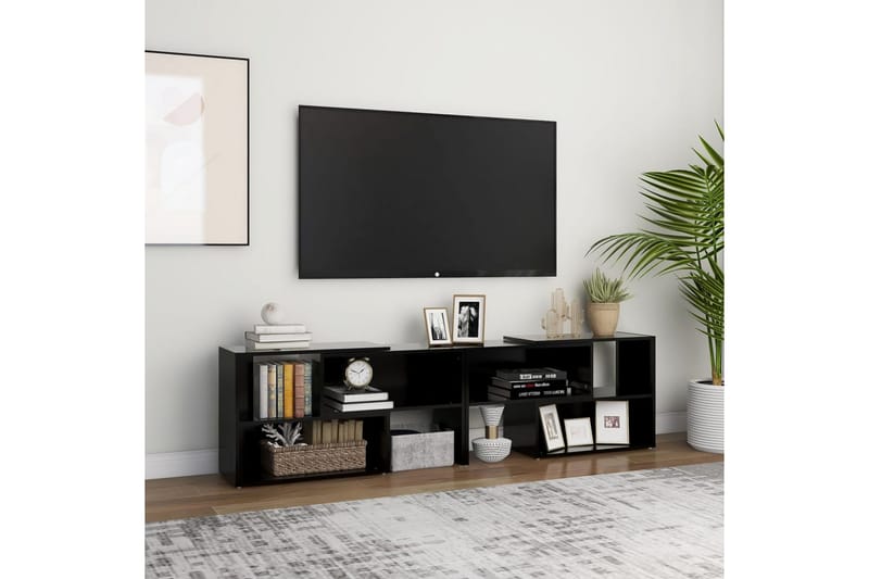 TV-benk svart 149x30x52 cm sponplate - Svart - TV benk & mediabenk