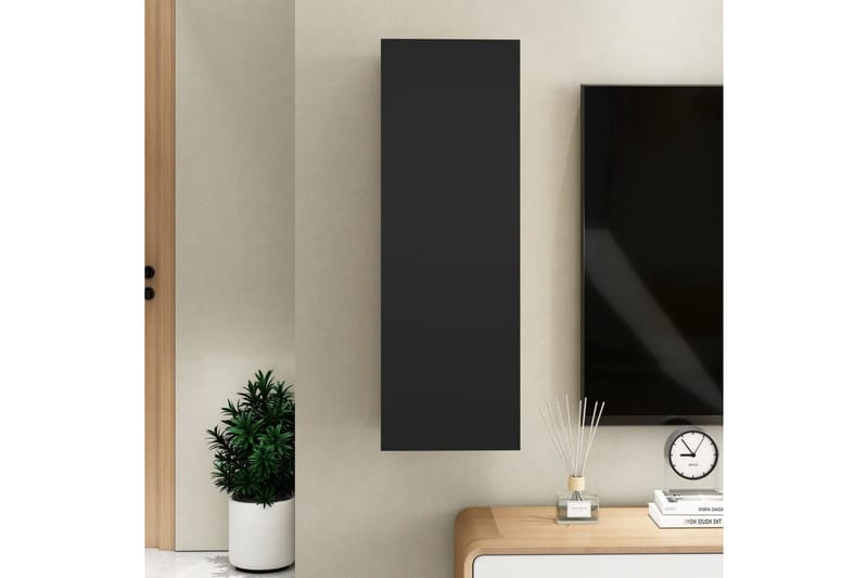 TV-benk svart 30,5x30x90 cm sponplate - Svart - TV benk & mediabenk