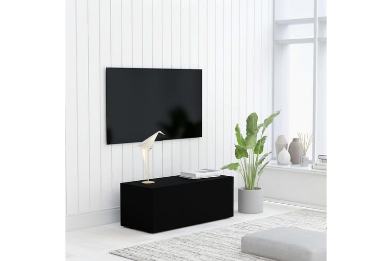 TV-benk svart 80x34x30 cm sponplate - TV benk & mediabenk