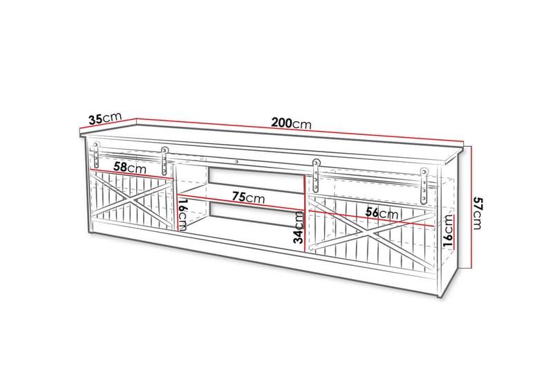 Tv-benk - Svart - Møbler - TV- & Mediamøbler - TV benk & mediabenk