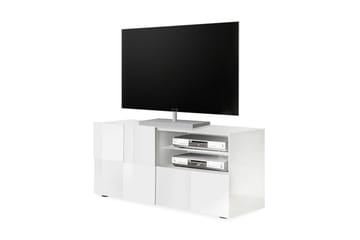 TV-benk Tabor 121 cm - Hvit Høyglanslack - Møbler - TV- & Mediamøbler - TV benk & mediabenk