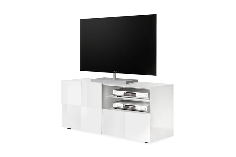 TV-benk Tabor 121 cm - Hvit Høyglanslack - Møbler - TV- & Mediamøbler - TV benk & mediabenk