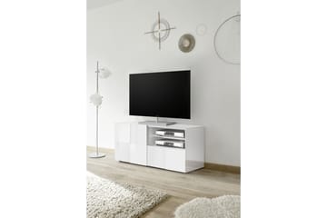 TV-benk Tabor 121 cm - Hvit Høyglanslack - Møbler - TV- & Mediamøbler - TV benk & mediabenk