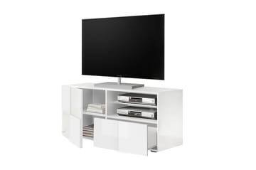 TV-benk Tabor 121 cm - Hvit Høyglanslack - Møbler - TV- & Mediamøbler - TV benk & mediabenk