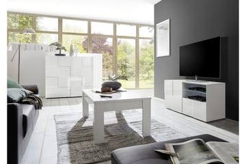 TV-benk Tabor 121 cm - Hvit Høyglanslack - Møbler - TV- & Mediamøbler - TV benk & mediabenk