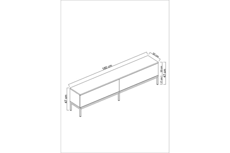 TV-benk Tejmon 180 cm - Grå/Svart - TV benk & mediabenk