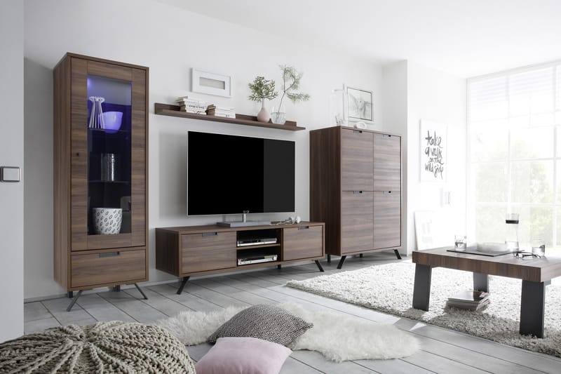 TV-benk Terreno 156 cm - Mørkebrun - Møbler - TV- & Mediamøbler - TV benk & mediabenk