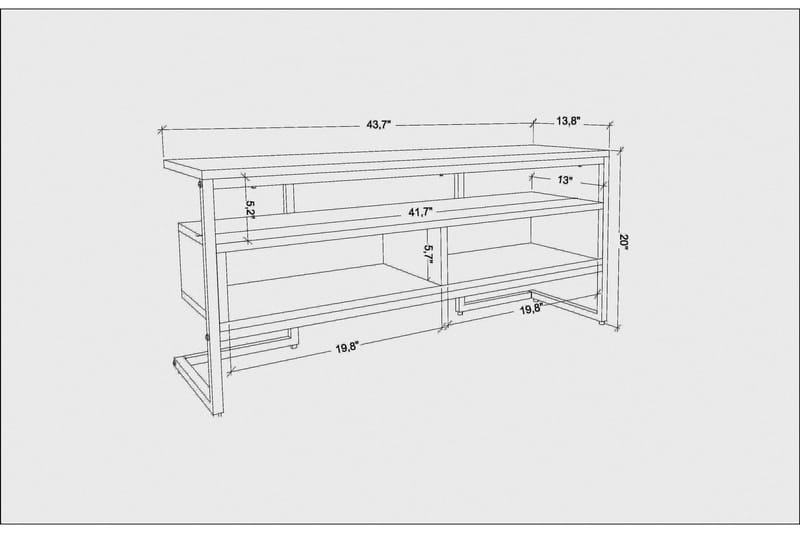 Tv-benk Urgby 110x49,9 cm - Gull - TV benk & mediabenk