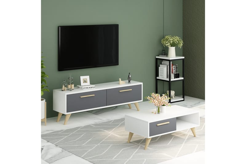 Tv-benk Urgby 120x45 cm - Hvit - TV benk & mediabenk