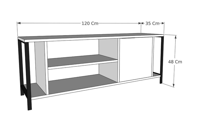 Tv-benk Urgby 120x54 cm - Antrasitt - TV benk & mediabenk