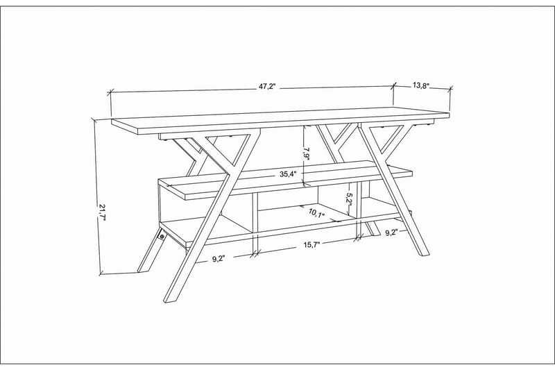 Tv-benk Urgby 120x55 cm - Gull - TV benk & mediabenk