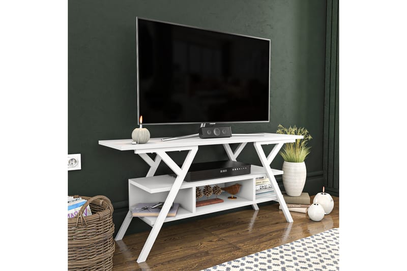 Tv-benk Urgby 120x55 cm - Hvit - TV benk & mediabenk