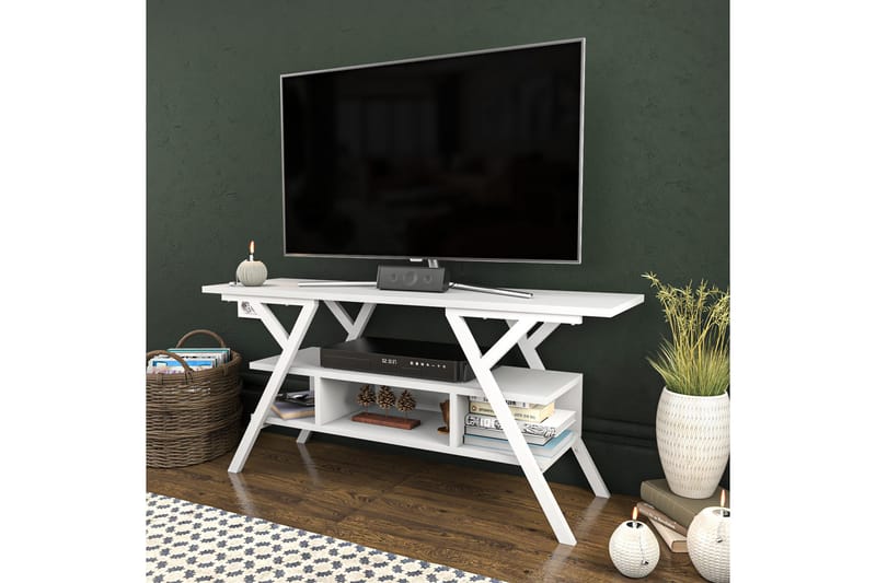 Tv-benk Urgby 120x55 cm - Hvit - TV benk & mediabenk