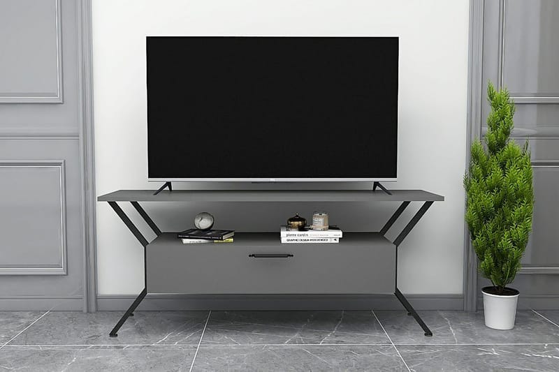 Tv-benk Urgby 124x54 cm - Antrasitt - TV benk & mediabenk