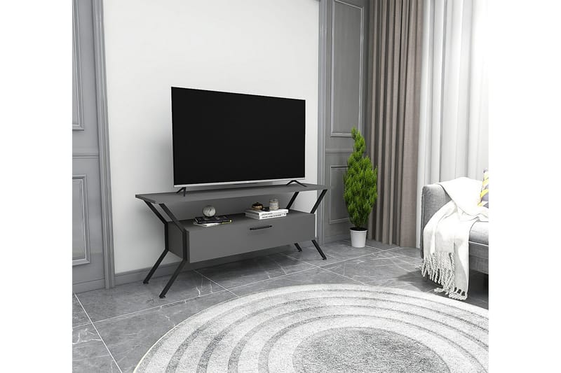 Tv-benk Urgby 124x54 cm - Antrasitt - TV benk & mediabenk