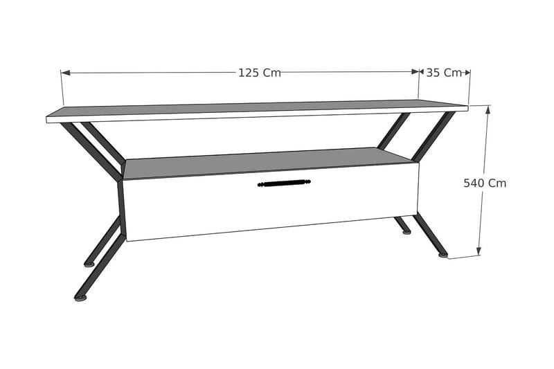 Tv-benk Urgby 124x54 cm - Antrasitt - TV benk & mediabenk