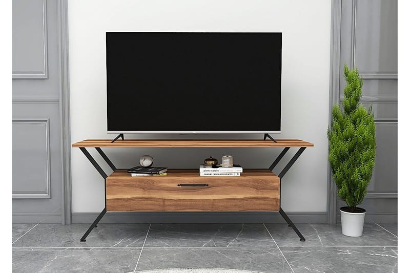 Tv-benk Urgby 124x54 cm - Brun - TV benk & mediabenk