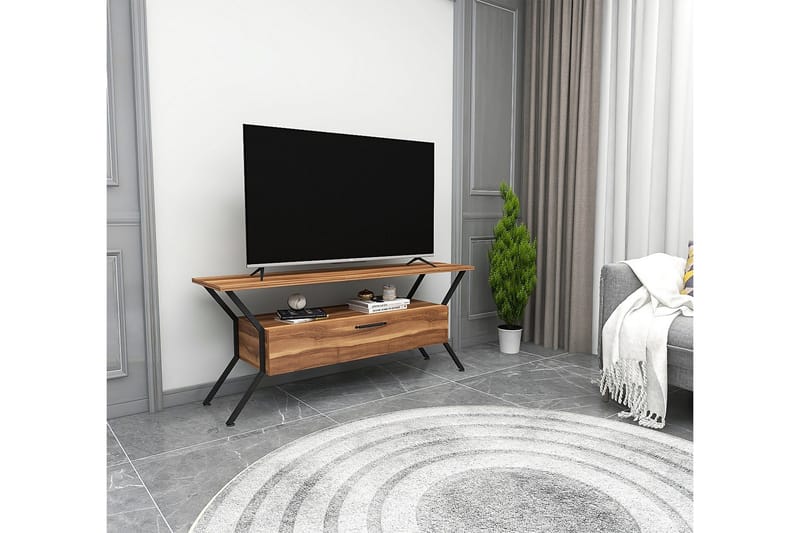 Tv-benk Urgby 124x54 cm - Brun - TV benk & mediabenk