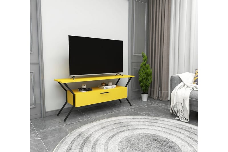 Tv-benk Urgby 124x54 cm - Gul - TV benk & mediabenk