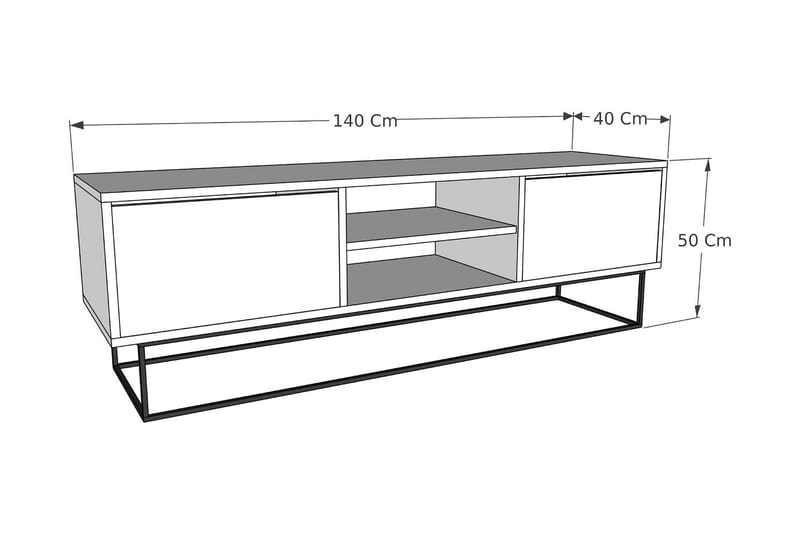 Tv-benk Urgby 140x50 cm - Brun - TV benk & mediabenk