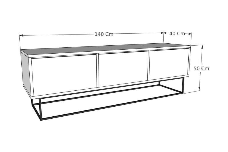 Tv-benk Urgby 140x50 cm - Flerfarget - TV benk & mediabenk