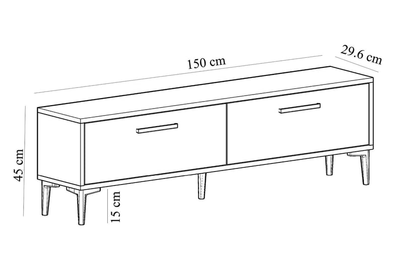 Tv-benk Urgby 150x45 cm - Blå - TV benk & mediabenk