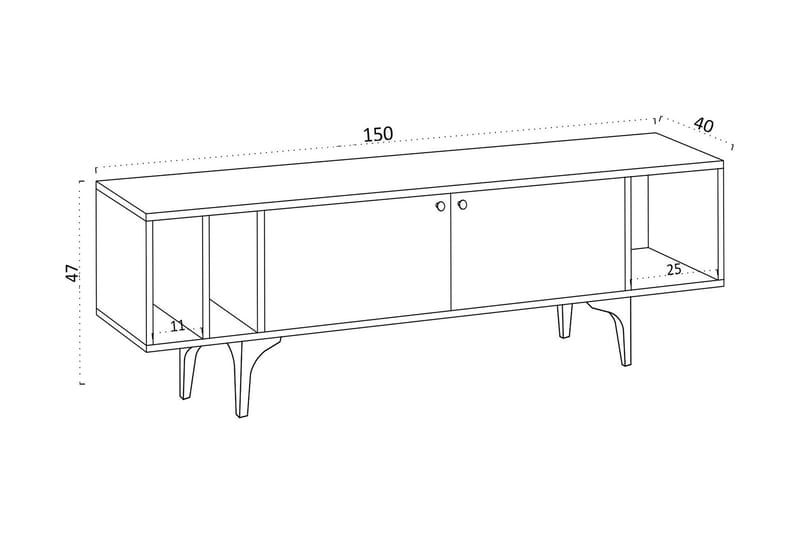 Tv-benk Urgby 150x47 cm - Blå - TV benk & mediabenk