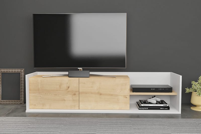 Tv-benk Urgby 160x36,8 cm - Hvit - TV benk & mediabenk
