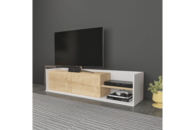 Tv-benk Urgby 160x36,8 cm - Hvit - TV benk & mediabenk