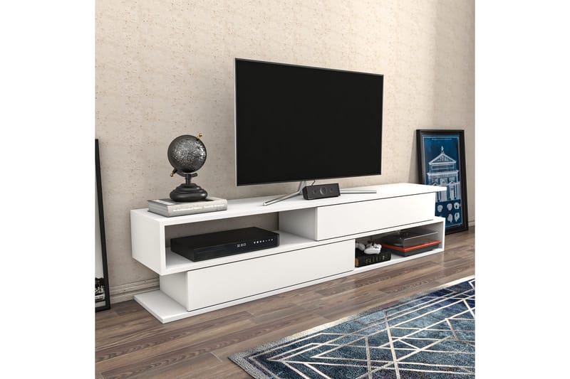 Tv-benk Urgby 160x38,6 cm - Hvit - TV benk & mediabenk