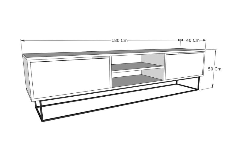 Tv-benk Urgby 180x50 cm - Brun - TV benk & mediabenk