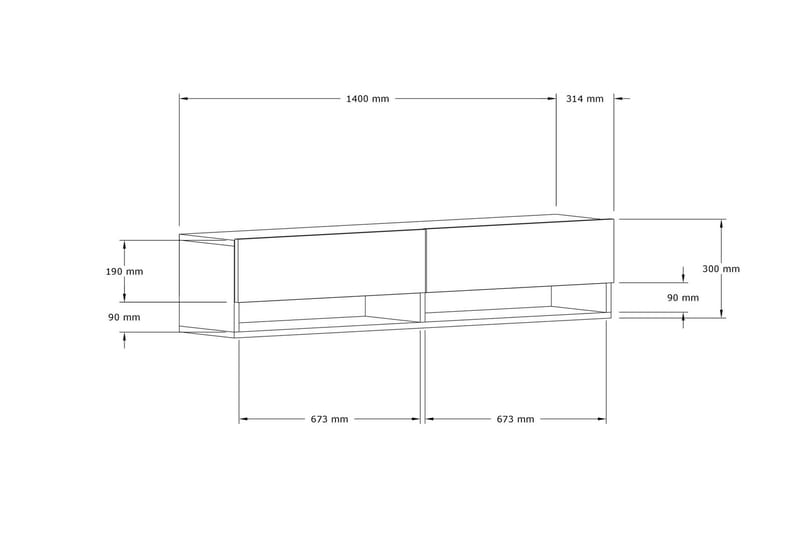 TV-benk Vallamor 141 cm - Natur - TV benk & mediabenk